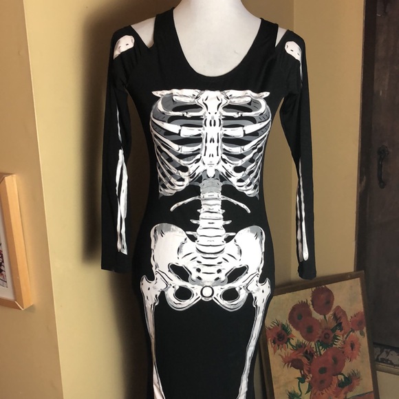SKELETON Sexy Size Medium/Large 10-14 Bad To The Bone Dress SPIRIT HALLOWEEN - Picture 8 of 10